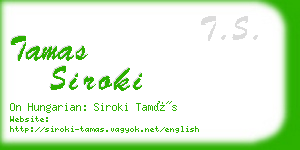 tamas siroki business card